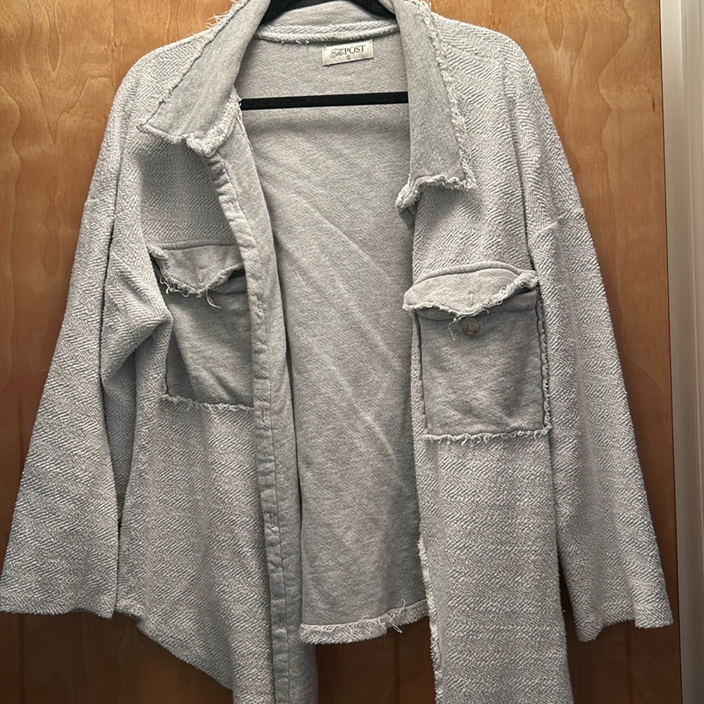The Post gray shacket jacket S